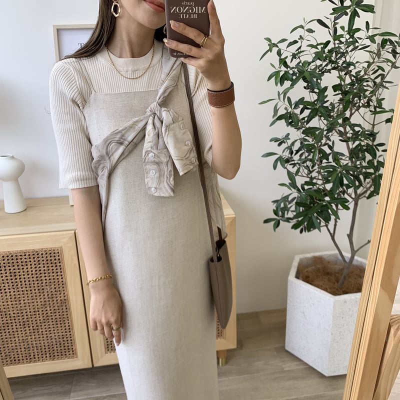 ハンドメイド　リネン　キャミワンピース リネンキャミソールワンピース | BLATE