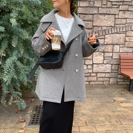メニーウェイ上質ニュアンスウールミドルコート