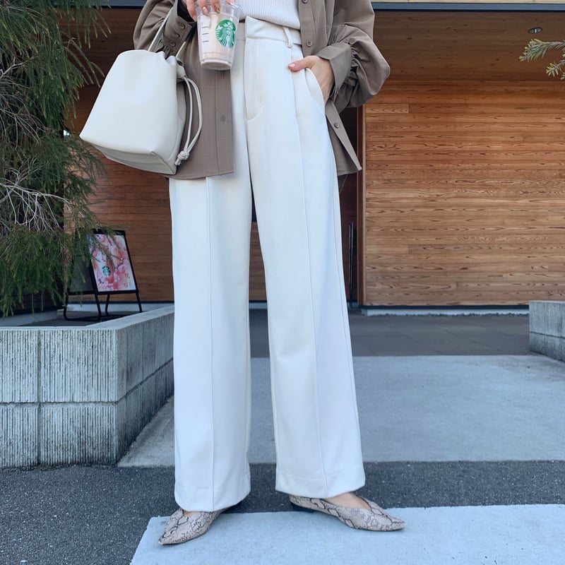 LaVieNX850/NAB 【美品】 H＞ヴィンテージ レザーライク ワイドパンツ