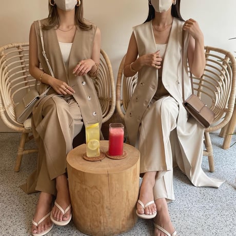 上質ニュアンスノーカラーロングジレ