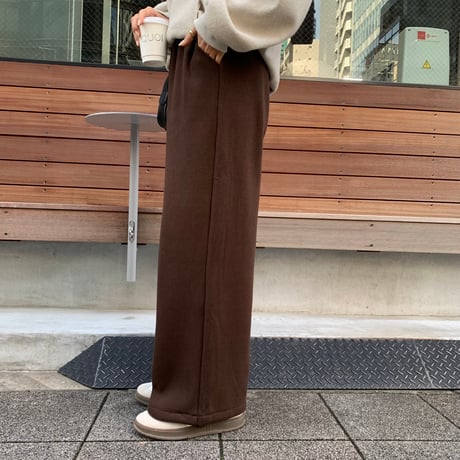 2wayドローコード温か裏起毛ニュアンスワイドパンツ