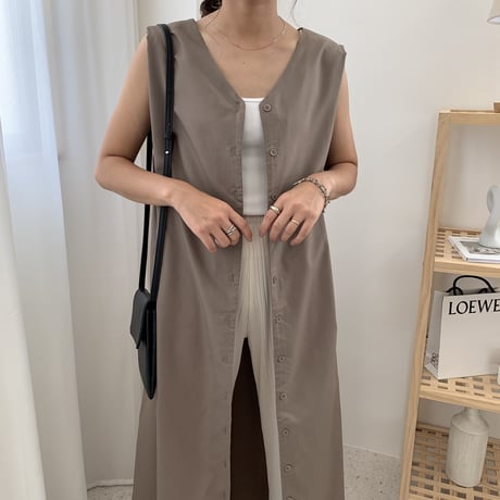 2WAYバックボタンロングワンピース