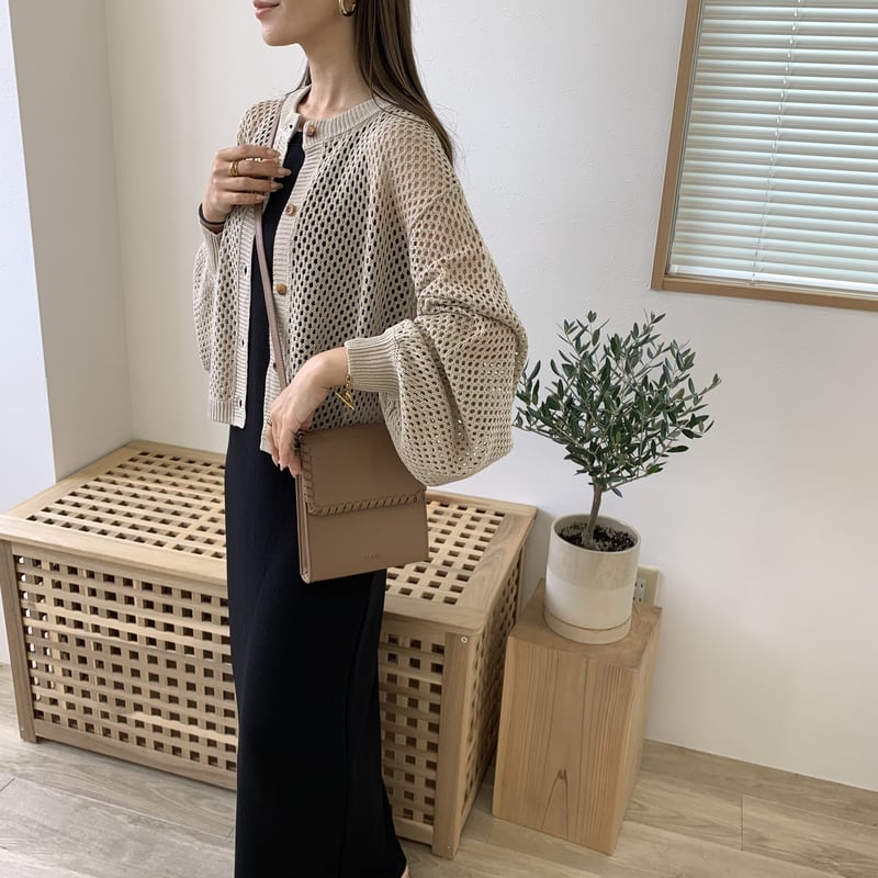 PLEATS PLEASE ボリュームスリーブ カーディガン メッシュ PLEATS PLEASE ISSEY MIYAKE - PLEATS PLEASE TATAMI APRIL BLACK