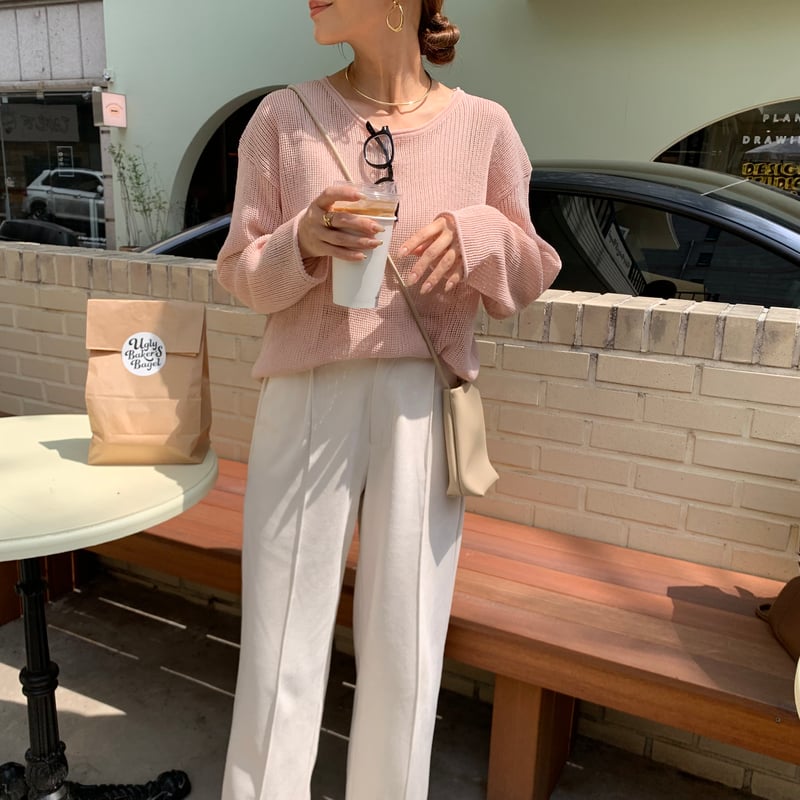 サマーピンクメッシュニット | BLATE