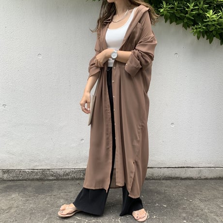 シンプルロングシアーシャツ