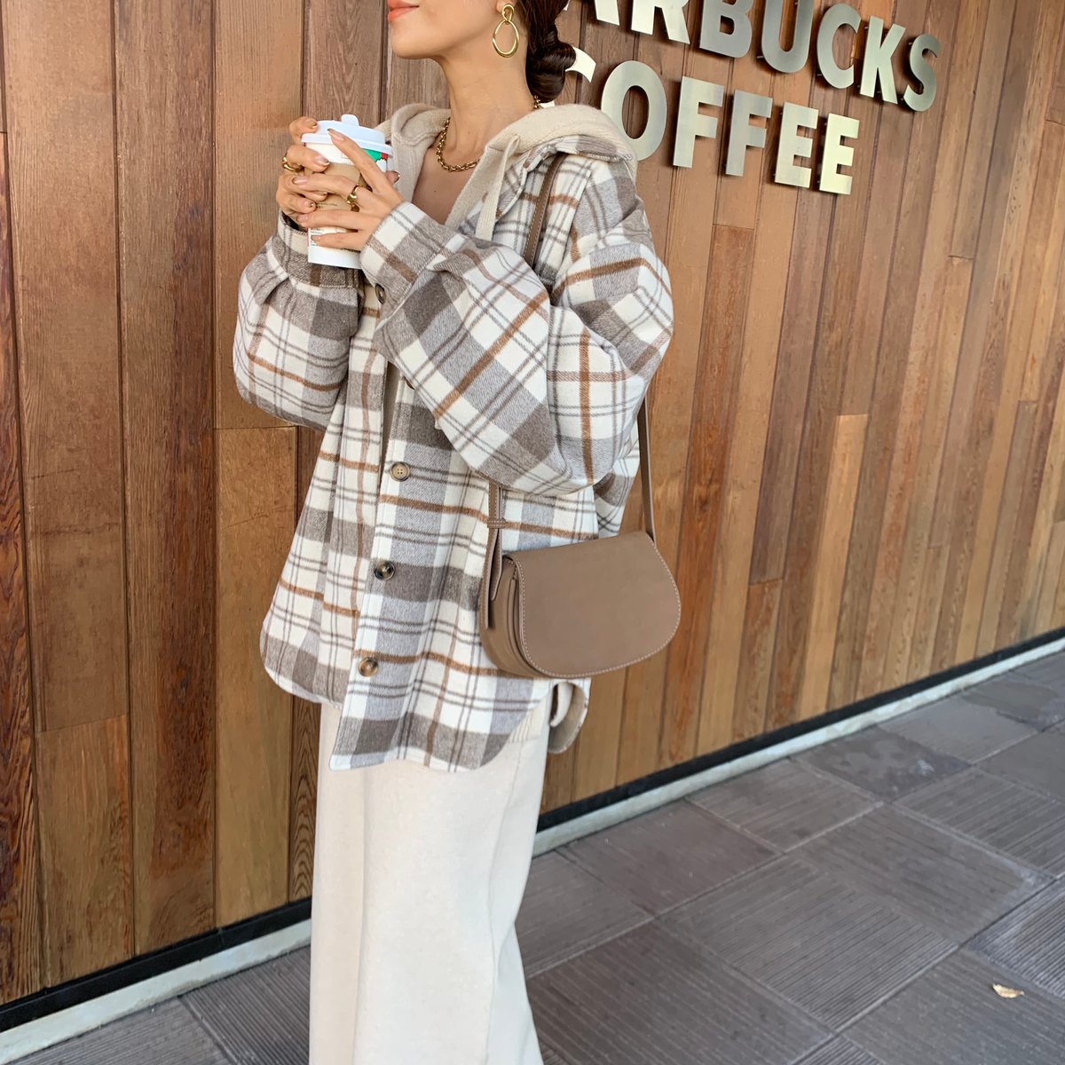 即納・チェックニュアンスシャツコート | BLATE