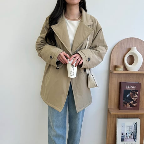 裏キルトトレンチミドルコート