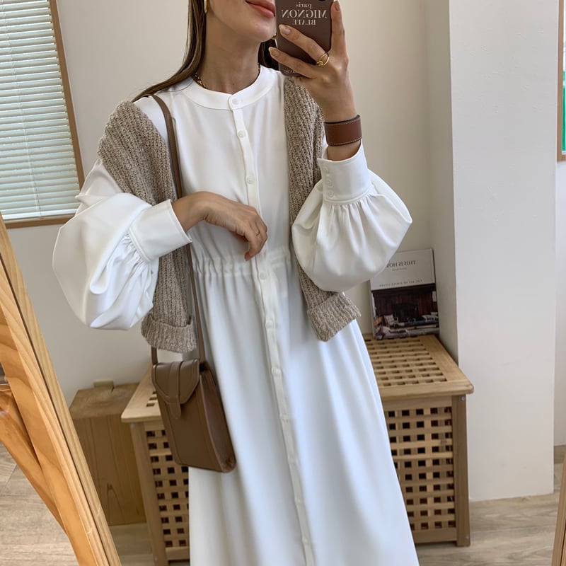 2wayボリュームスリーブドローコードとろみシャツワンピース | BLATE