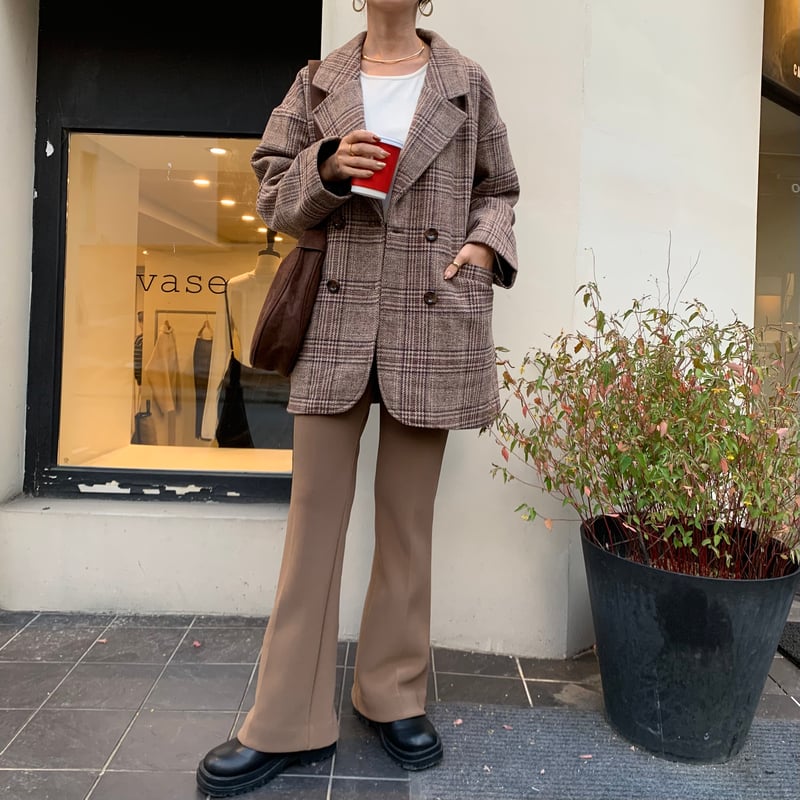 BLATE 裏起毛フレアパンツ 裏起毛細見えフレアパンツ | BLATE