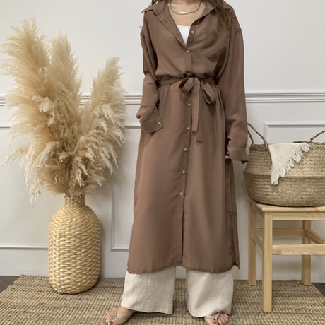シンプルロングシアーシャツ