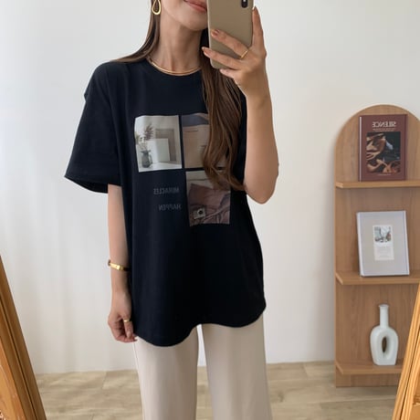 ニュアンスコットンフォトTシャツ