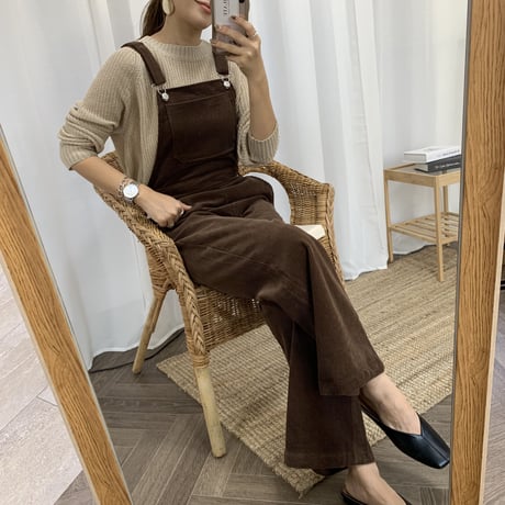 コーデュロイサロペット ワイドパンツ