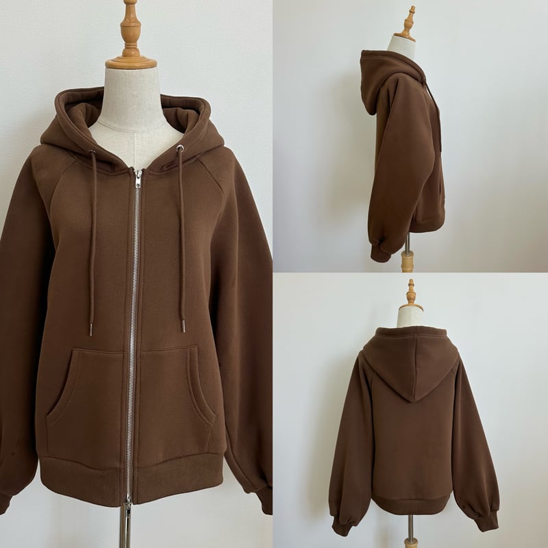 裏起毛ボリュームフードジップパーカー | BLATE