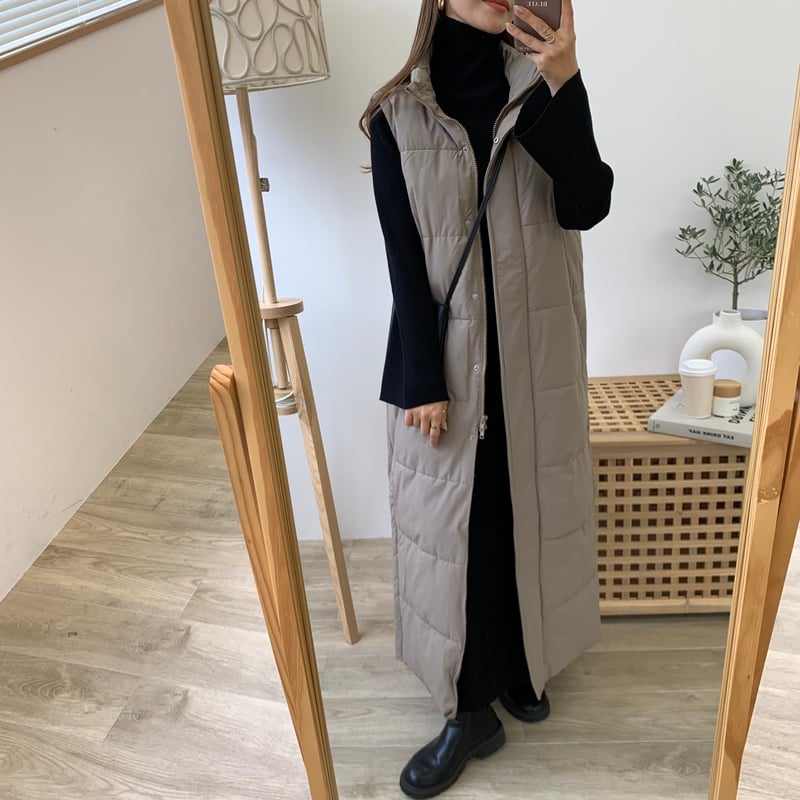 Les Copains レコパン 中綿ロングベスト フード付き【新品未使用】 中綿ロングベスト | BLATE