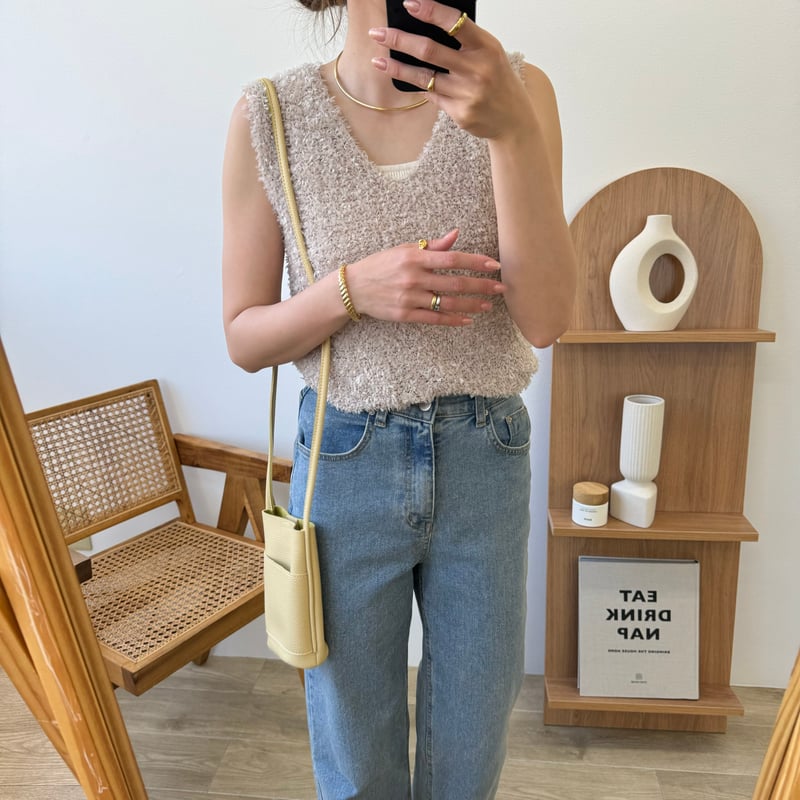 Vネックフェザーサマーニットベスト | BLATE