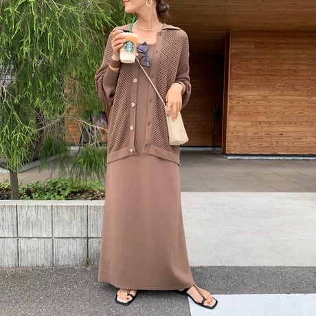 2way美ラインニットワンピース