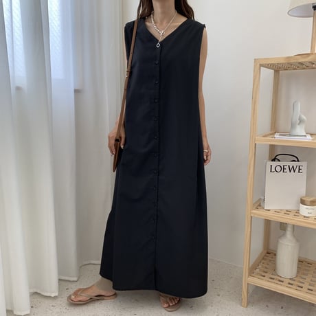 2WAYバックボタンロングワンピース