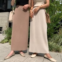 ニュアンスラメニットタイトスカート
