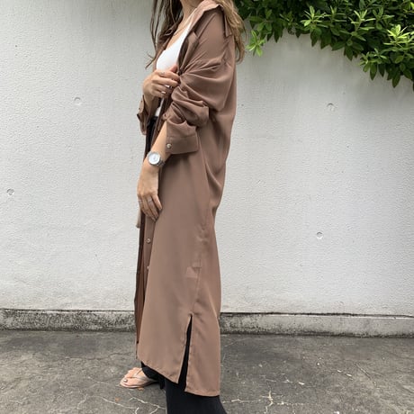 シンプルロングシアーシャツ