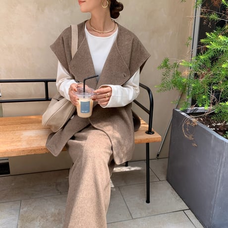 ニュアンスウールポンチョベスト