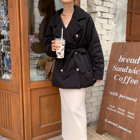スタンドカラー・テーラード中綿ジャケット