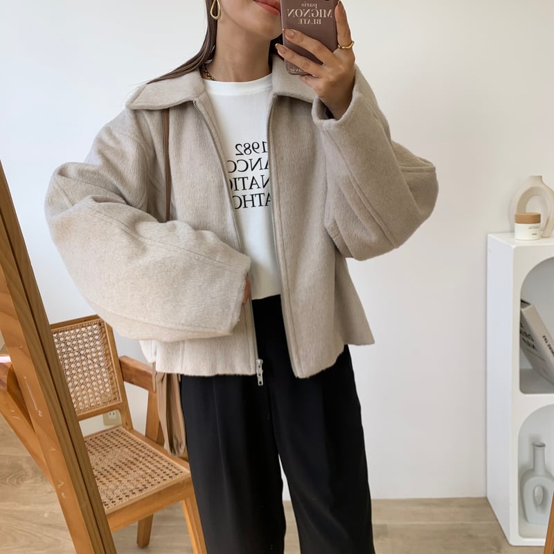 シャギージップジャケットショートコート | BLATE