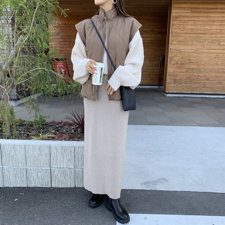 ニュアンス中綿ショートベスト