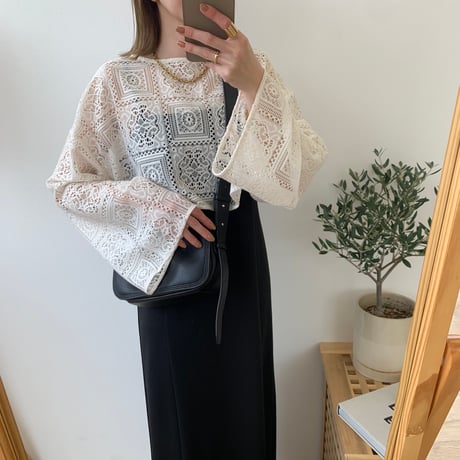 袖ルーズ2wayレースTOPS