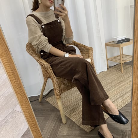 コーデュロイサロペット ワイドパンツ