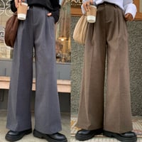 ソフト裏起毛タックワイドパンツ