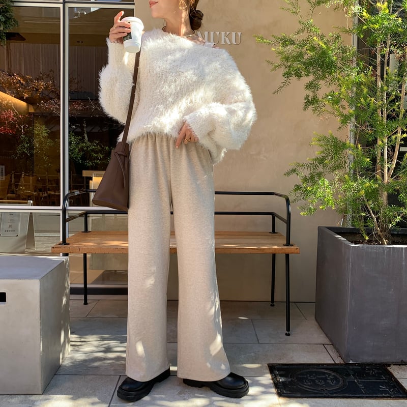 温か裏起毛ニュアンスワイドパンツ | BLATE