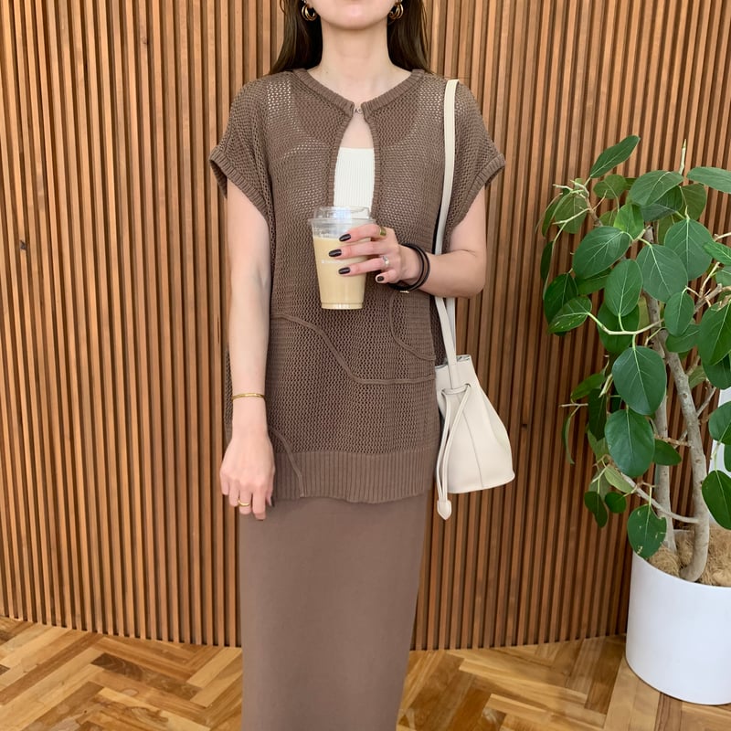 2wayニュアンスメッシュコード刺繍ノースリーブ | BLATE