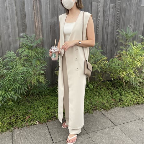 上質ニュアンスノーカラーロングジレ