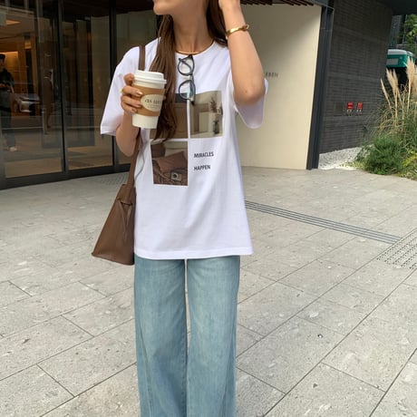 ニュアンスコットンフォトTシャツ
