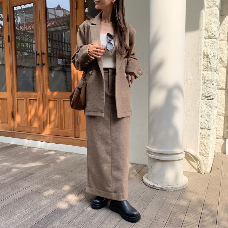 ニュアンスダブルテーラードウールジャケット | BLATE