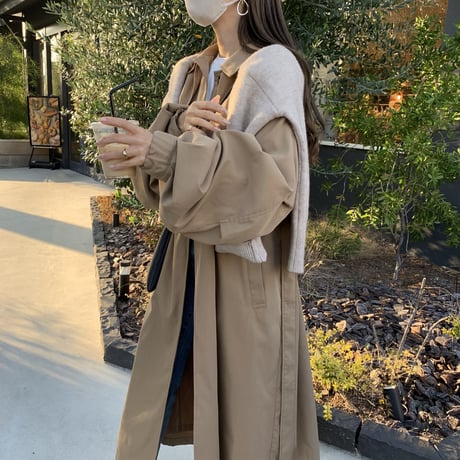 ステンカラーボリュームスリーブコート