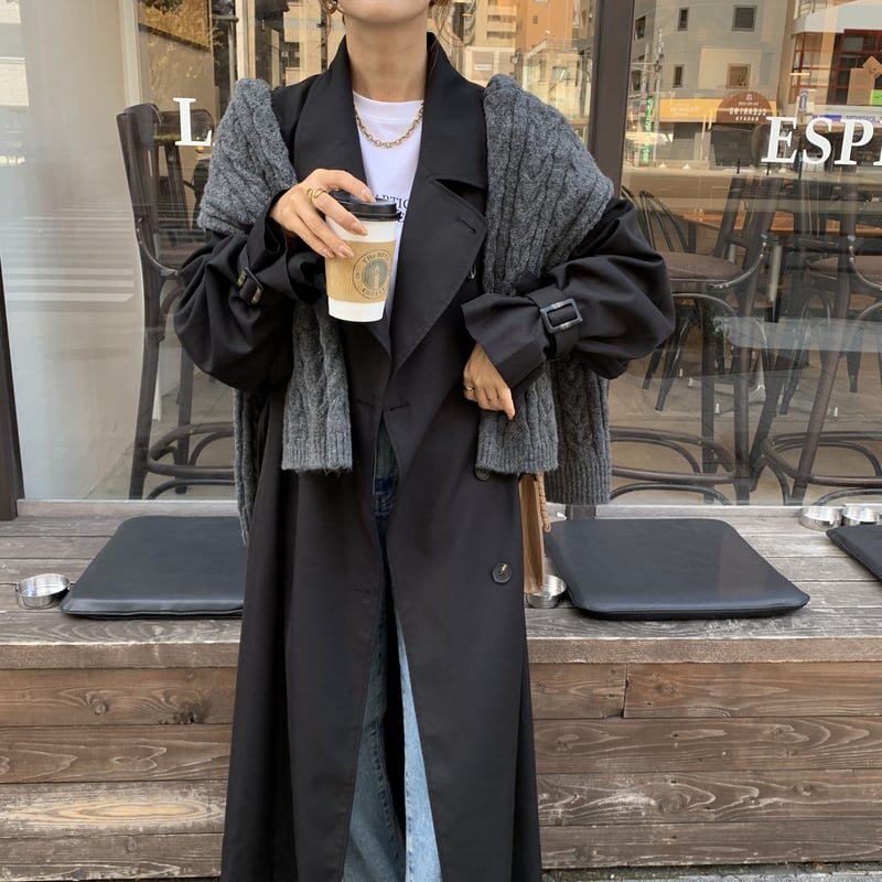 上質2wayロングトレンチコート ブラック | BLATE 上質2wayロングトレンチコート ブラック | BLATE