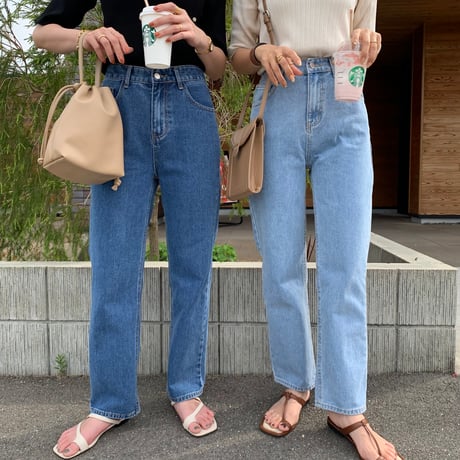 ウエストゴムテーパードデニム