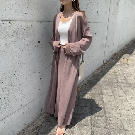 シアーサマーニットロングカーディガン