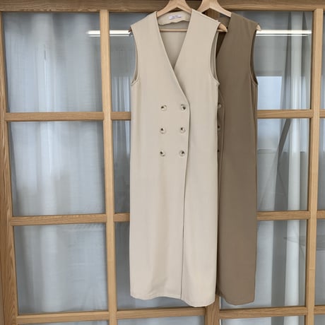 上質ニュアンスノーカラーロングジレ