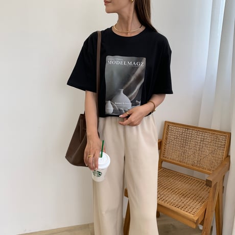 ニュアンスコットンフォトTシャツ
