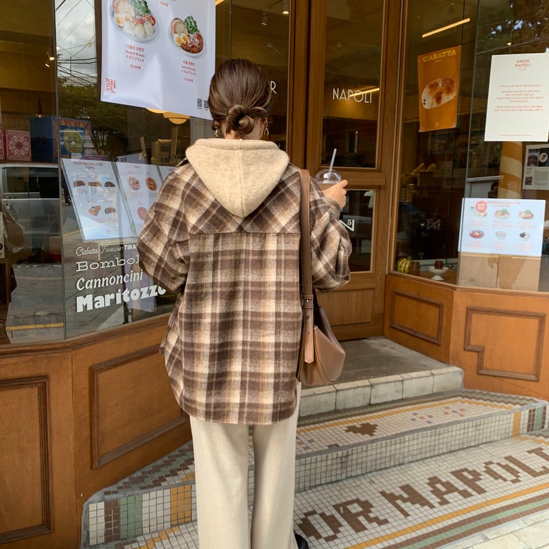 ブラウンチェックミドルコート | BLATE