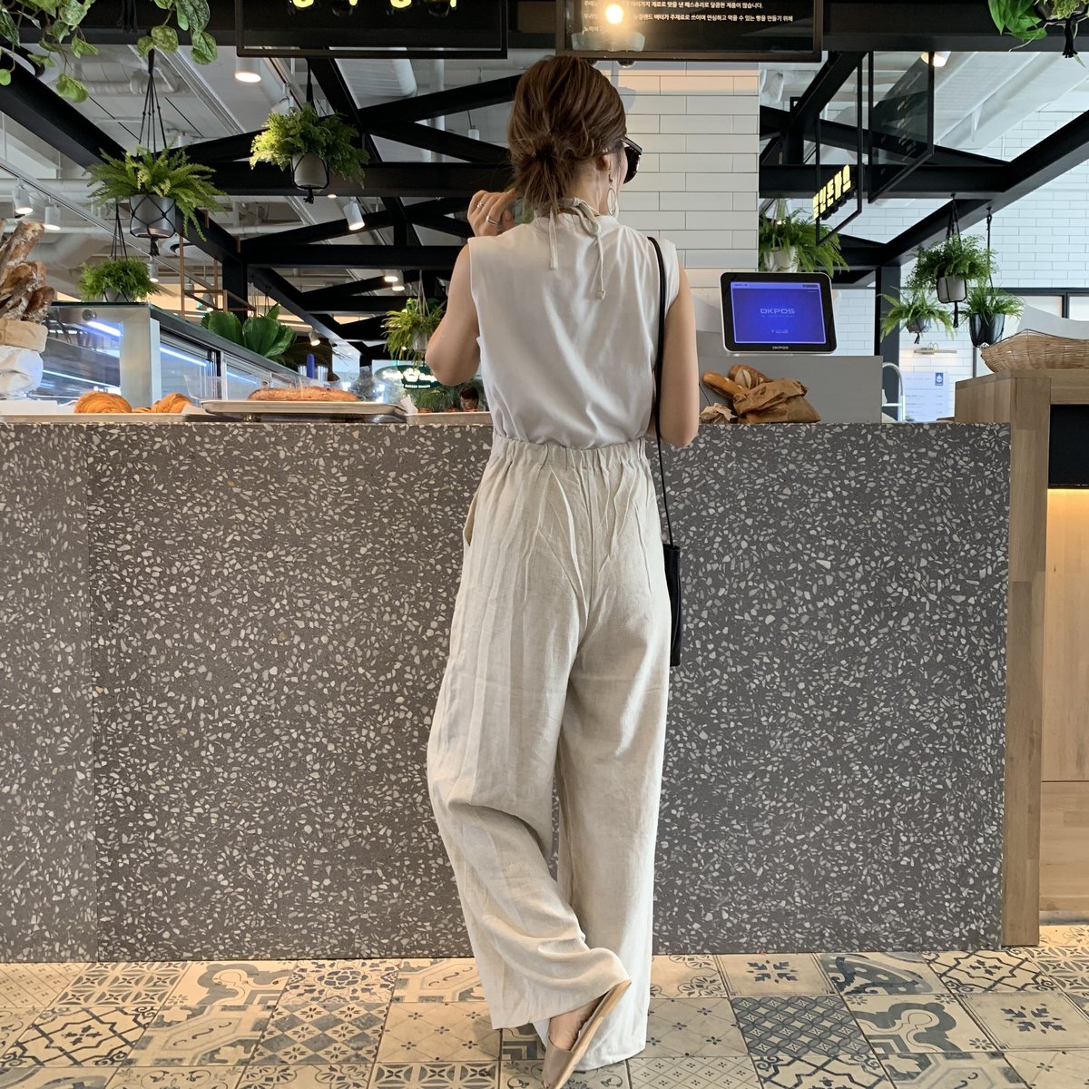 大人シンプルリネンサロペット | BLATE