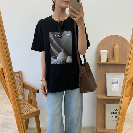 ニュアンスコットンフォトTシャツ