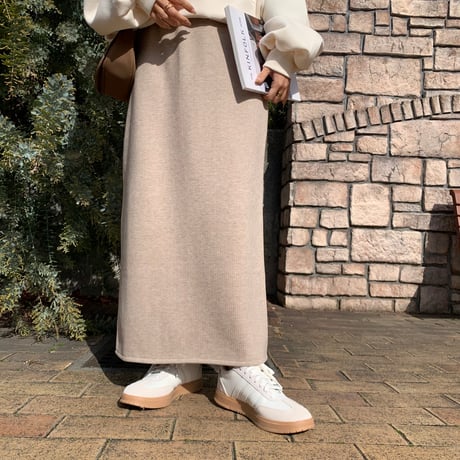 温か裏起毛ニュアンスタイトスカート