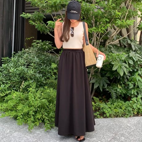 リラックス体型カバーフレアスカート