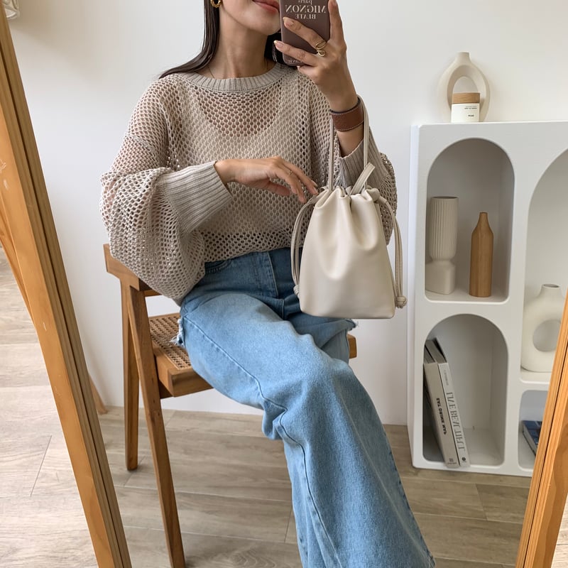 ☆耳まで暖かい ニットフード☆ブラウン グラデーション セール】Freada/フリーダ グラデーションニットプルオーバー