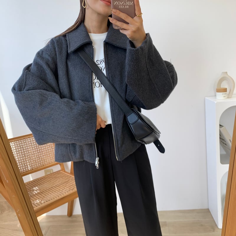 シャギージップジャケットショートコート | BLATE