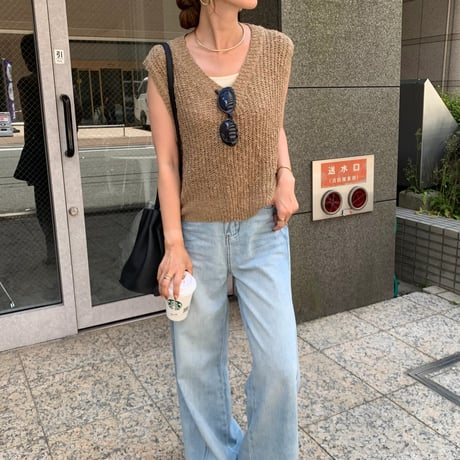 ブークレーショートニットベスト