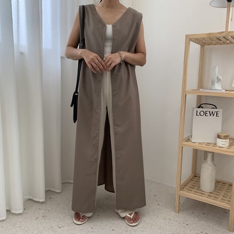 2WAYバックボタンロングワンピース